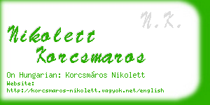 nikolett korcsmaros business card
