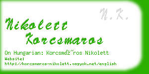 nikolett korcsmaros business card
